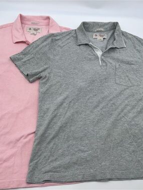 Original Penguin Men’s 100% Cotton Polo Pair Slim Fit-Pink and Gray-Size L